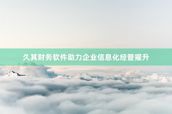 久其财务软件助力企业信息化经管擢升